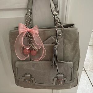 COACH New  POPPY LEATHER PUSH LOCK TOTE 17924 ASH